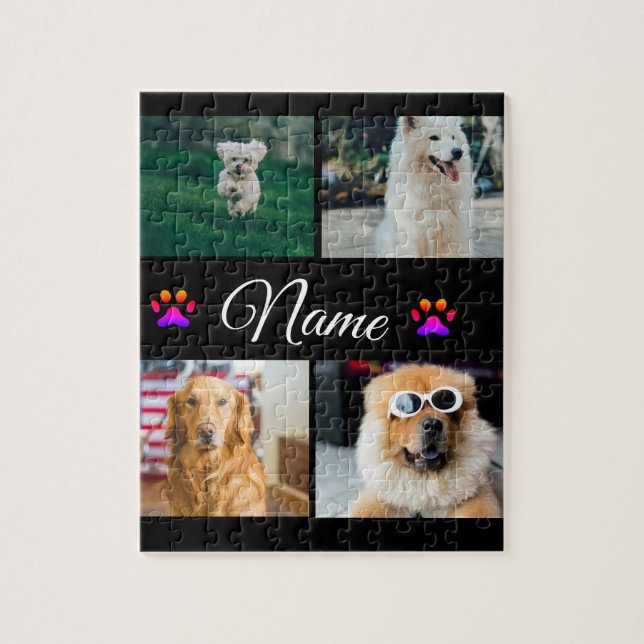 Puzzle Collage simple de fotos con nombres de animales co (Vertical)