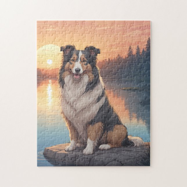 Puzzle Collie dog (Vertical)