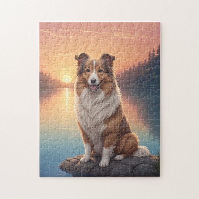 Puzzle Collie dog (Vertical)