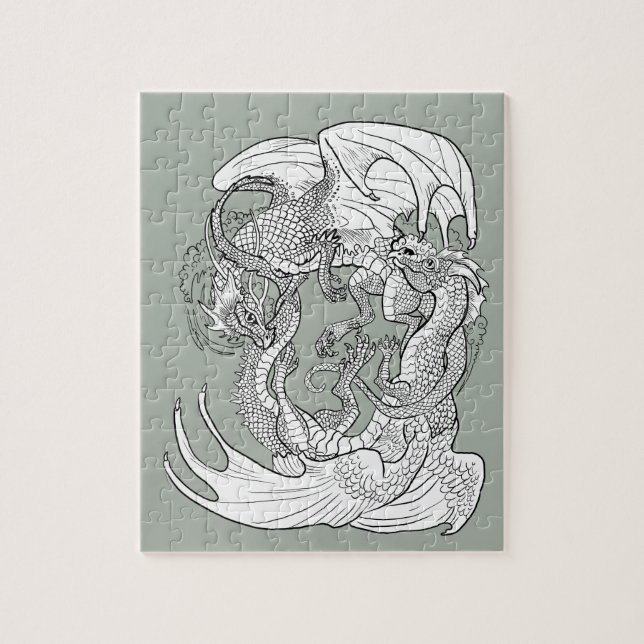Puzzle Coloca tus propios dragones entrelazados (Vertical)