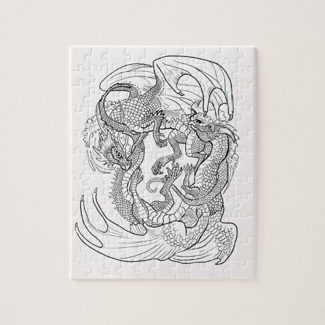 Puzzle Coloca tus propios dragones entrelazados (Vertical)