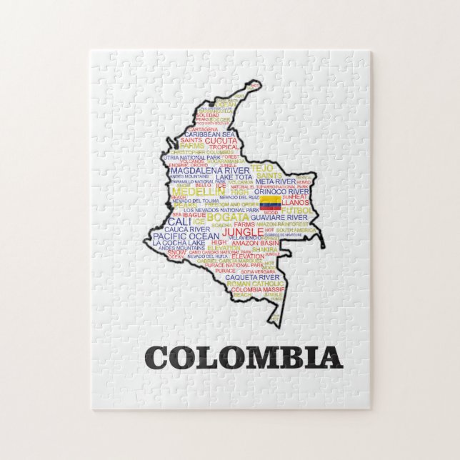 PUZZLE COLOMBIA WORD COLLAGE (Vertical)