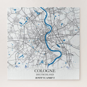 Puzzle Colonia Deuschland City Map Viaje Simple Mínimo