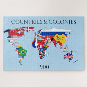 Puzzle Colonias de colonias de 1900 países banderas romp