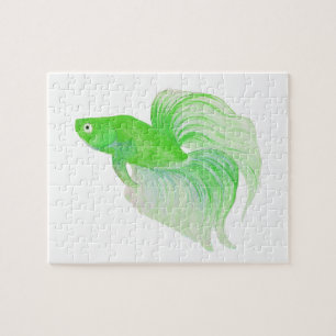 Puzzle Color de agua de peces Betta Verde