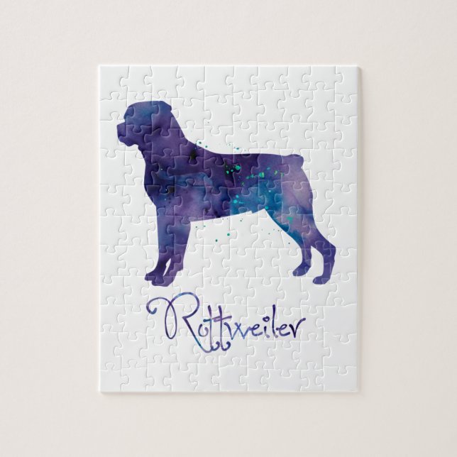 Puzzle Color de agua de Rottweiler (Vertical)