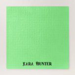 Puzzle Color de la tinta neón | Guión personalizado negro<br><div class="desc">Fondo de color Neon Mint y guión personalizado moderno en negro,  nombre ,  apellido clásico | Simple | Elegante | Profesional | Negocios</div>