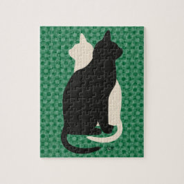 Puzzle Color del color Negro Gato Blanco Duo Yang Style