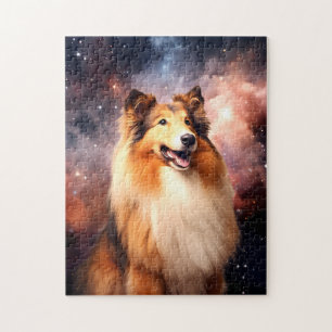 Puzzle Color duro con fondo espacial