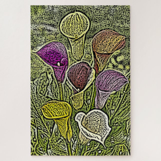 Puzzle Color grabado Calla Lillies (Vertical)