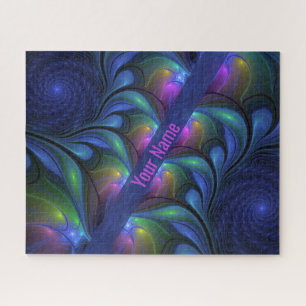 Puzzle Color Luminoso Abstracto Azul Rosa Nombre Verde