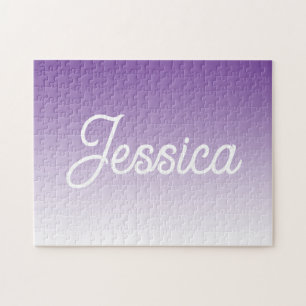 Puzzle Color morado degradado (editable) y tu texto