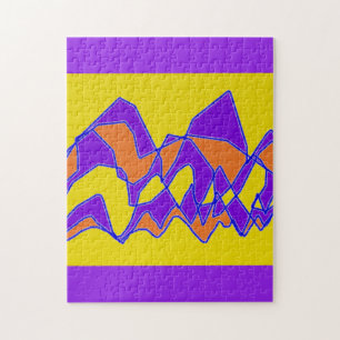 Puzzle Color morado y mostaza del arte que fluye