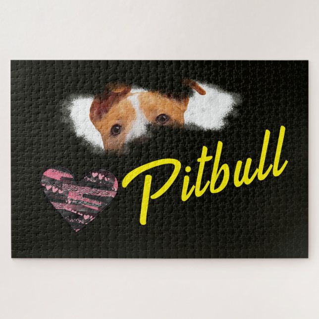 Puzzle Color sólido Pitbull Eyes 1000 pieza (Horizontal)