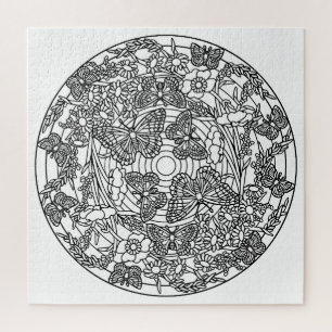 Puzzle Coloree sus propias mariposas del diseño del libro