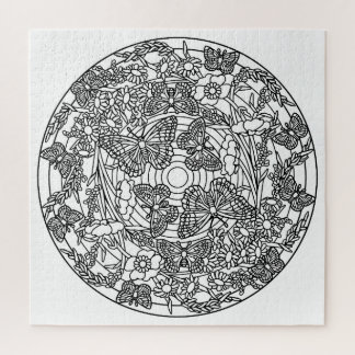 Puzzle Coloree sus propias mariposas del diseño del libro