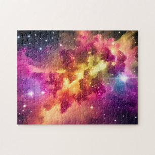 Puzzle Colores arcoiris espacio nebuloso cósmico en unive