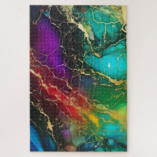 Puzzle Colores arcoiris Pintura de tinta de alcohol
