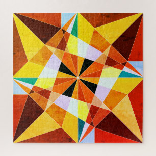Puzzle Colores Cálidos Formas Geométricas Angulares Frías