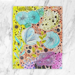 Puzzle Colores de agua vibrantes y flores de doodle de ti