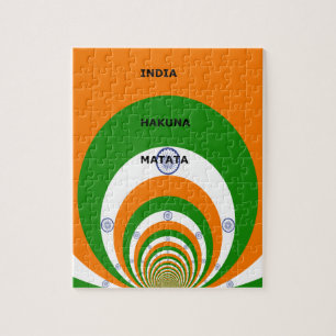 Puzzle Colores de la bandera nacional de la India Diseño.