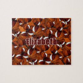 Puzzle colores del equipo de baloncesto blanco maroon