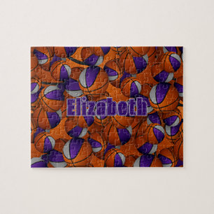 Puzzle colores del equipo de baloncesto gris morado perso