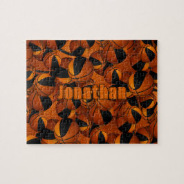 Puzzle colores del equipo de baloncesto naranja negro par