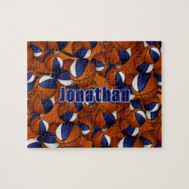 Puzzle colores del equipo de chicas de baloncesto blanco 