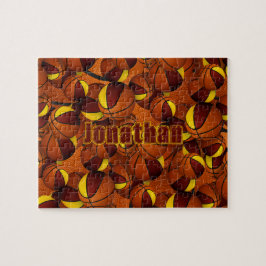 Puzzle colores del equipo de chicas de baloncesto de oro 