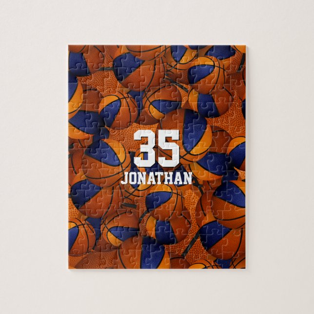 Puzzle colores del equipo de chicas de baloncesto naranja (Vertical)