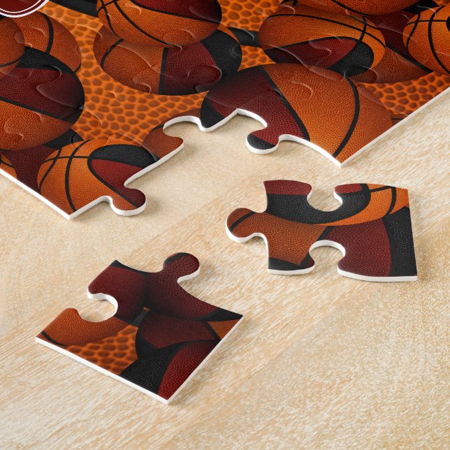 Puzzle colores del equipo de chicas maroon black basketba (Lado)