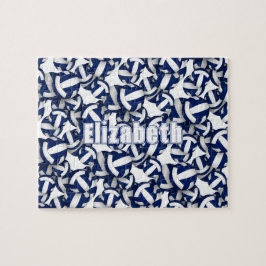 Puzzle Colores del equipo de voleibol blanco azul de los 