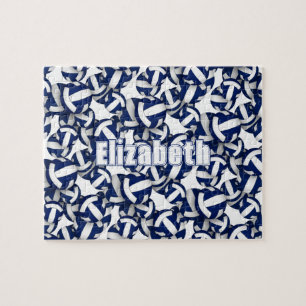 Puzzle Colores del equipo de voleibol blanco azul de los