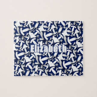 Puzzle Colores del equipo de voleibol blanco azul de los 