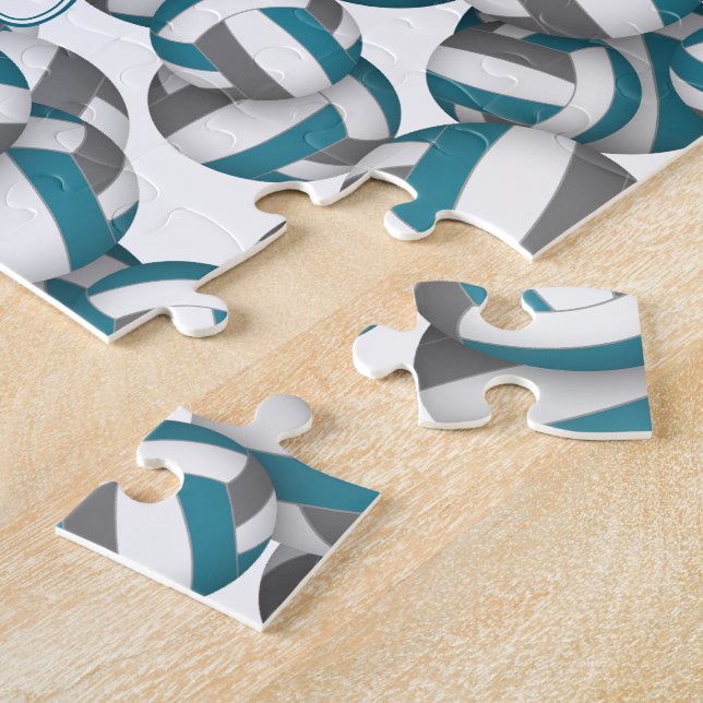 Puzzle colores del equipo de voleibol gris verde azulado  (Lado)