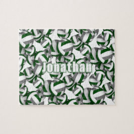 Puzzle colores del equipo de voleibol gris verde de los c