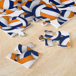 Puzzle colores del equipo de voleibol naranja azul chicas