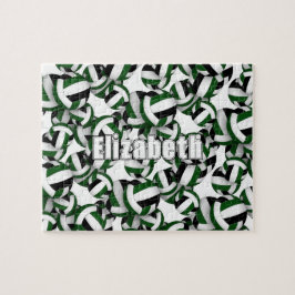 Puzzle Colores del equipo de voleibol negro verde para lo