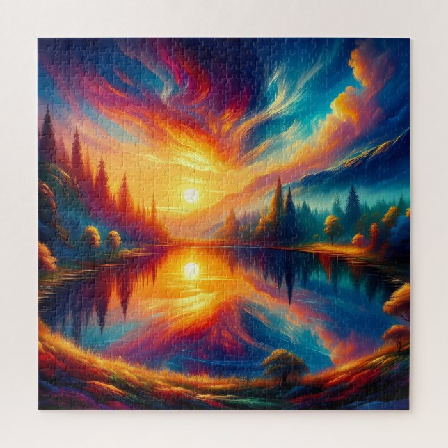 Puzzle Colores en el Lago (Vertical)