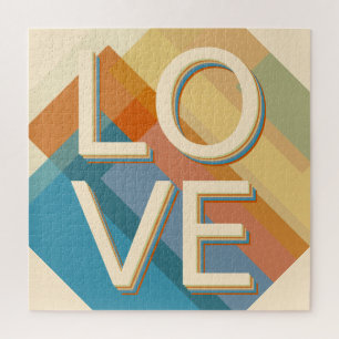 Puzzle Colores geométricos retro-modernos de “amor”