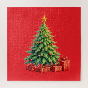 Puzzle Colores navidades, Árbol de Navidad Decorado,