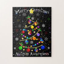 Colorful Autism Christmas Tree