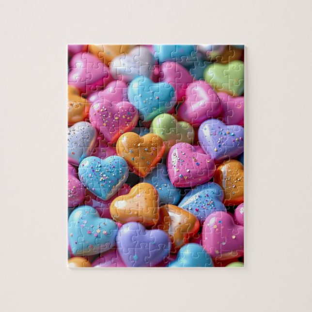 Puzzle Colorful Candy Love Hearts (Vertical)