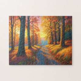 Puzzle Colorful Forest Fall Colors and Sunshine art