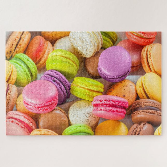 Puzzle Colorful French Macarons Tasty Party Food (Horizontal)