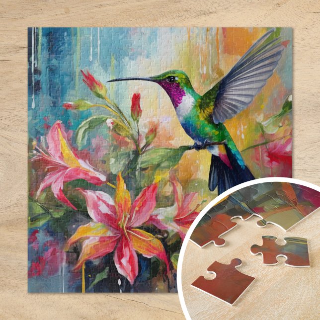 Puzzle Colorful Hummingbird Modern Art (Subido por el creador)
