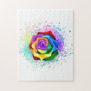 Puzzle Colorful Rainbow Rose