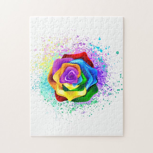 Puzzle Colorful Rainbow Rose (Vertical)