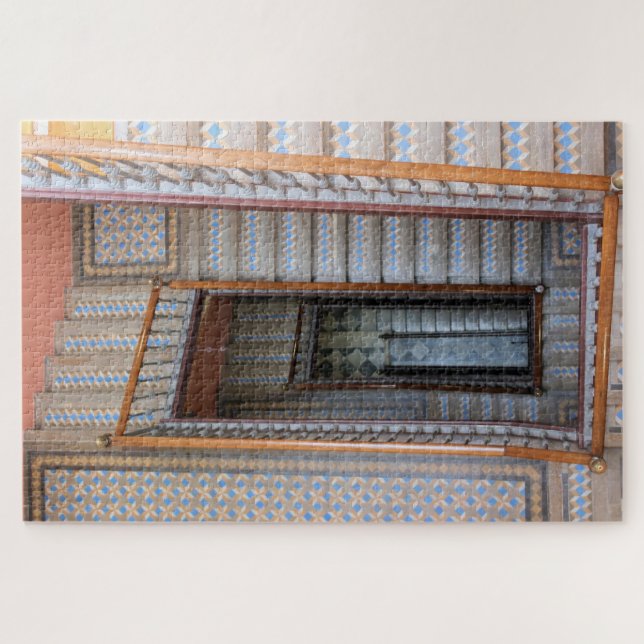 Puzzle Colorful Tile Stairway Barcelona - 20x30 - 1014 pc (Horizontal)